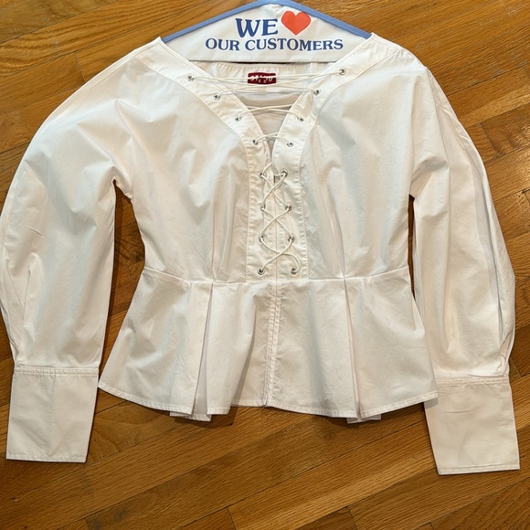 Staud Monroe lace up top size 6 - Picture 5 of 7